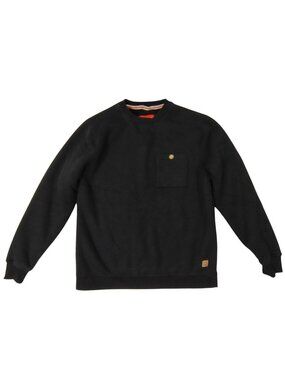 Coleman Sweatshirt Mens Medium Black Crewneck Sherpa-Lined Cotton-Blend Pocket